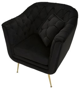 POLTRONA BUDAPEST COM ALMOFADA CM 88X83X91 PRETA