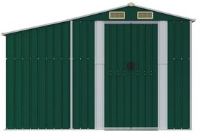 Abrigo de jardim 277x279x179 cm aço galvanizado verde