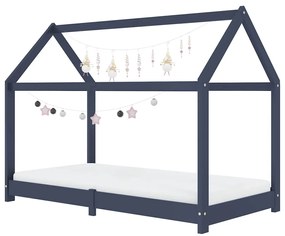 Estrutura de cama para crianças 80x160 cm pinho maciço cinza