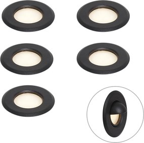 Sistema de 12V Preto 10m com 5 Spots de Solo Incl. LED IP44 - Voltaire Linsey