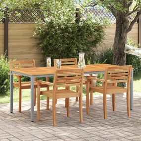 Mesa de Jardim vidaXL 200x90x75 cm em Madeira de Acácia Sólida e Metal