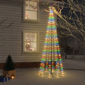 vidaXL Árvore de Natal em cone 310 luzes LED 100x300 cm colorido