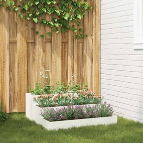vidaXL Vaso de Jardim Branco 90 x 90 x 35 cm Aço