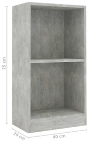 Estante 40x24x75 cm derivados de madeira cinzento cimento