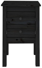 Mesas de cabeceira 2 pcs 40x35x61,5 cm pinho maciço preto