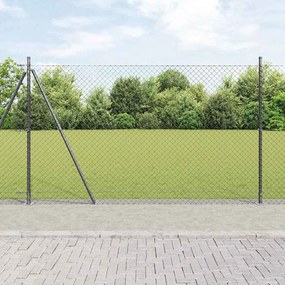 vidaXL Conjunto de Postes de Cerca Prateado 10 x 1.6 m Aço Galvanizado