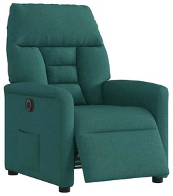 Poltrona elétrica reclinável tecido verde-escuro