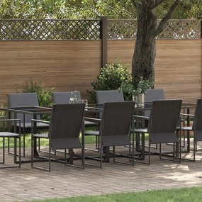 Conjunto de Jantar de Jardim VidaXL com 15 Peças e Almofadas em Aço e Textileno