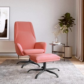 vidaXL Cadeira de descanso com banco veludo rosa