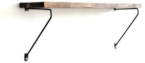 Prateleira Decorativa de Madeira Wr038 – Nogueira e Preto – 60x20x14 c