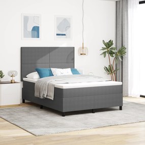 vidaXL Cama Box Spring com Colchão Cinza Claro 140x200 cm Tecido de Corduroy