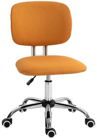 Vinsetto Cadeira Escritório Giratória Estofada Tecido Confortável Altura Ajustável 48x53x80-90 cm Laranja Moderna Ergonomia