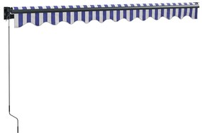 Toldo retrátil 3x2,5 m tecido e alumínio azul e branco