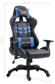 Cadeira de gaming couro artificial azul