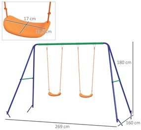 Outsunny Conjunto de Baloiço Infantil Baloiço para Crianças de 3-8 Ano