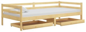 Sofá-cama com gavetas 90x200 cm pinho maciço