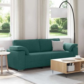vidaXL Sofá 3 Lugares Verde Escuro 178 cm Tecido