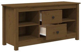 Móvel de TV 103x36,5x52 cm madeira de pinho maciça castanho mel