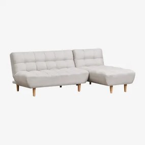 Sofá Cama Chaise Longue De 3 Plazas Madison Tecido Creme Bege - Sklum