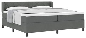 Camas Box com Colchão vidaXL Cinza Escuro 200x200 cm Tecido
