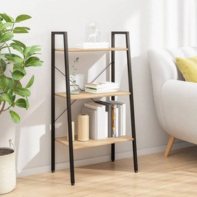 vidaXL Estante de pé 3 prateleiras 56x35x108 cm castanho-claro e preto