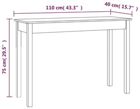 Consola de Entrada Quinn - 110 x 40 x 75 cm - Cor Branco - Madeira de