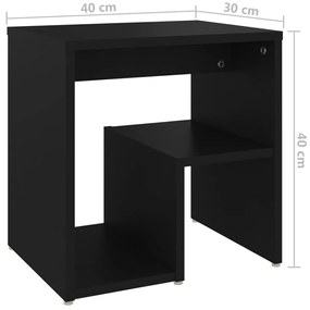 Mesas de cabeceira 2 pcs 40x30x40 cm derivados de madeira preto