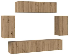Conjunto de móvel de TV 6 pcs carvalho artisiano