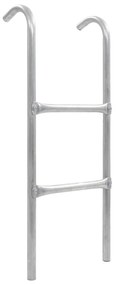 vidaXL Escada de 2 degraus para trampolim 72 cm aço prateado (adequado para 65 cm de altura)