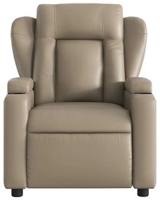 Poltrona de massagens reclinável couro artificial cappuccino