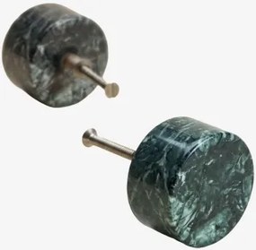 Pack De 2 Puxadores Em Pedra Natural E Aço Inoxidável Jareia Mármore Verde Udaipur - Sklum