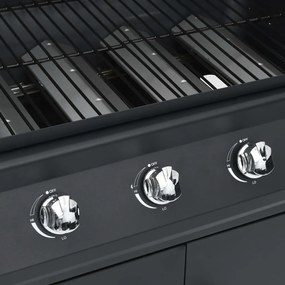 Grelhador/barbecue a gás 4+1 zonas de cozinhar preto