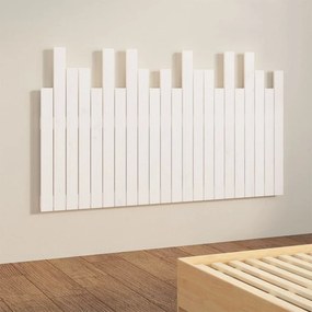 Cabeceira de parede 140x3x80 cm madeira de pinho maciça branco