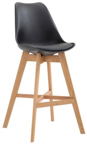 Banco de bar Cannes em plástico com estrutura de Cor Natural 48 x 112 x 56 cm Preto