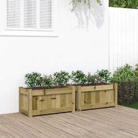 vidaXL Vasos/floreiras de jardim 2 pcs madeira de pinho impregnada