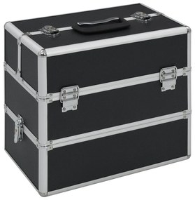 vidaXL Caixa de maquilhagem 37x24x35 cm alumínio preto