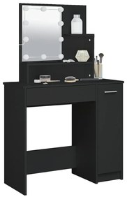 Toucador com luzes LED 86,5x35x136 cm preto