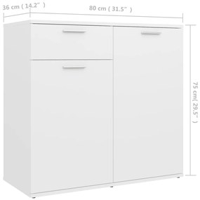 Aparador 80x36x75 cm derivados de madeira branco