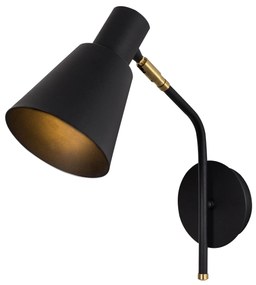 Aplique de Parede Sivani – Preto e Dourado – 14 x 36 x 40 cm