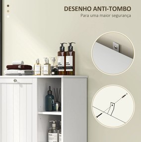 Móvel Casa de Banho com Cesto para Roupa Móvel Auxiliar Casa de Banho