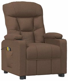 Poltrona elevatória de massagens tecido castanho