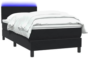 Cama box spring com colchão 90x210 cm veludo preto