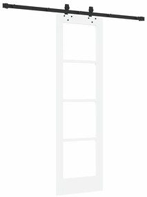 Porta Deslizante vidaXL com Conjunto de Hardware "ORKDAL" Branco Madei