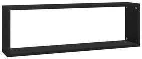 Estantes parede cúbicas 2 pcs deriv. madeira 80x15x26,5cm preto