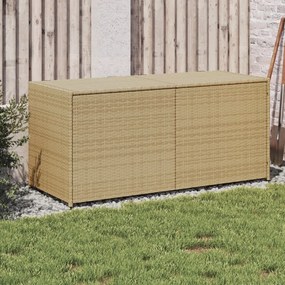 vidaXL Caixa de arrumação para jardim 283L vime PE bege misturado