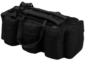 vidaXL Saco de lona estilo militar 3-em-1 45 L preto