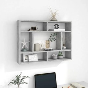 vidaXL Estante de parede 75x16x55 cm contraplacado cinzento cimento