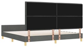 Estrutura de Cama de Tecido Cinza Escuro vidaXL 200x200 cm