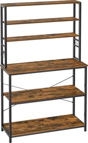 Armário de cozinha de design industrial 40 x 100 x 167 cm Castanho vintage-preto