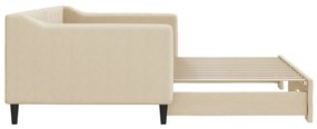 Sofá-cama com gavetão 90x200 cm tecido cor creme